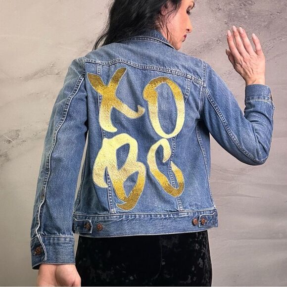 Madewell denim jean jacketed coat embroidered xobc - Picture 2 of 7